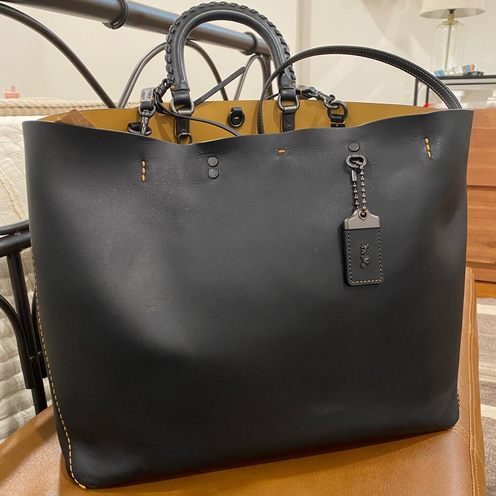 Black Coach Leather Tote